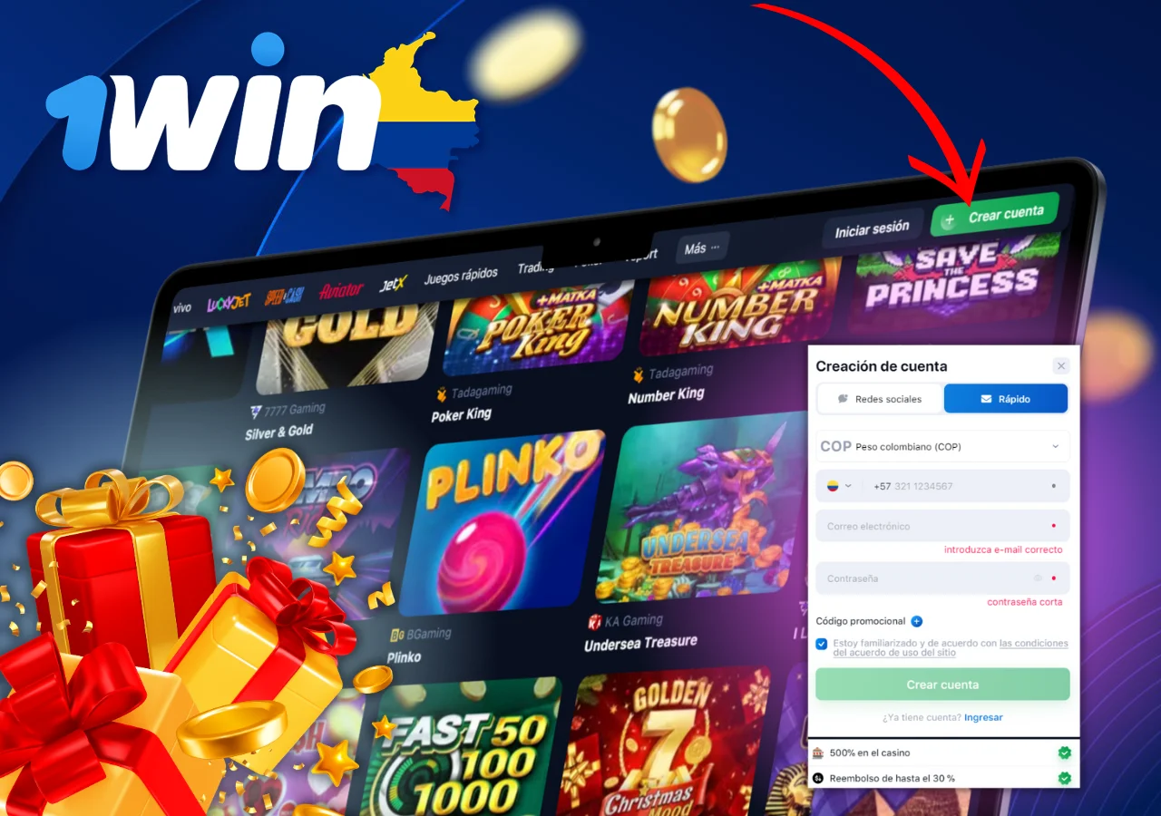 El proceso de registrarse y comenzar a jugar Plinko en 1Win.