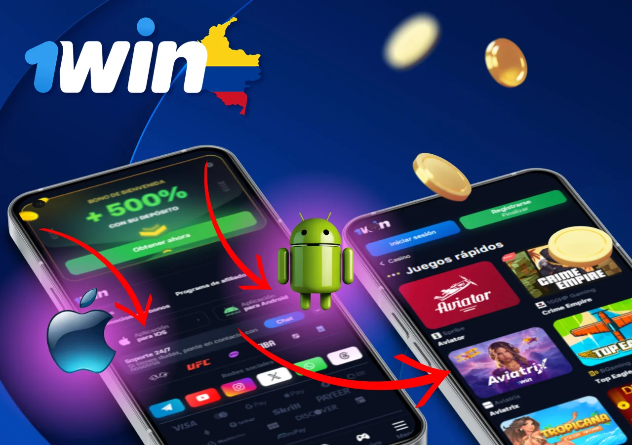 Para jugar Aviatrix en 1Win desde la aplicacion movil, sigue estos sencillos pasos.