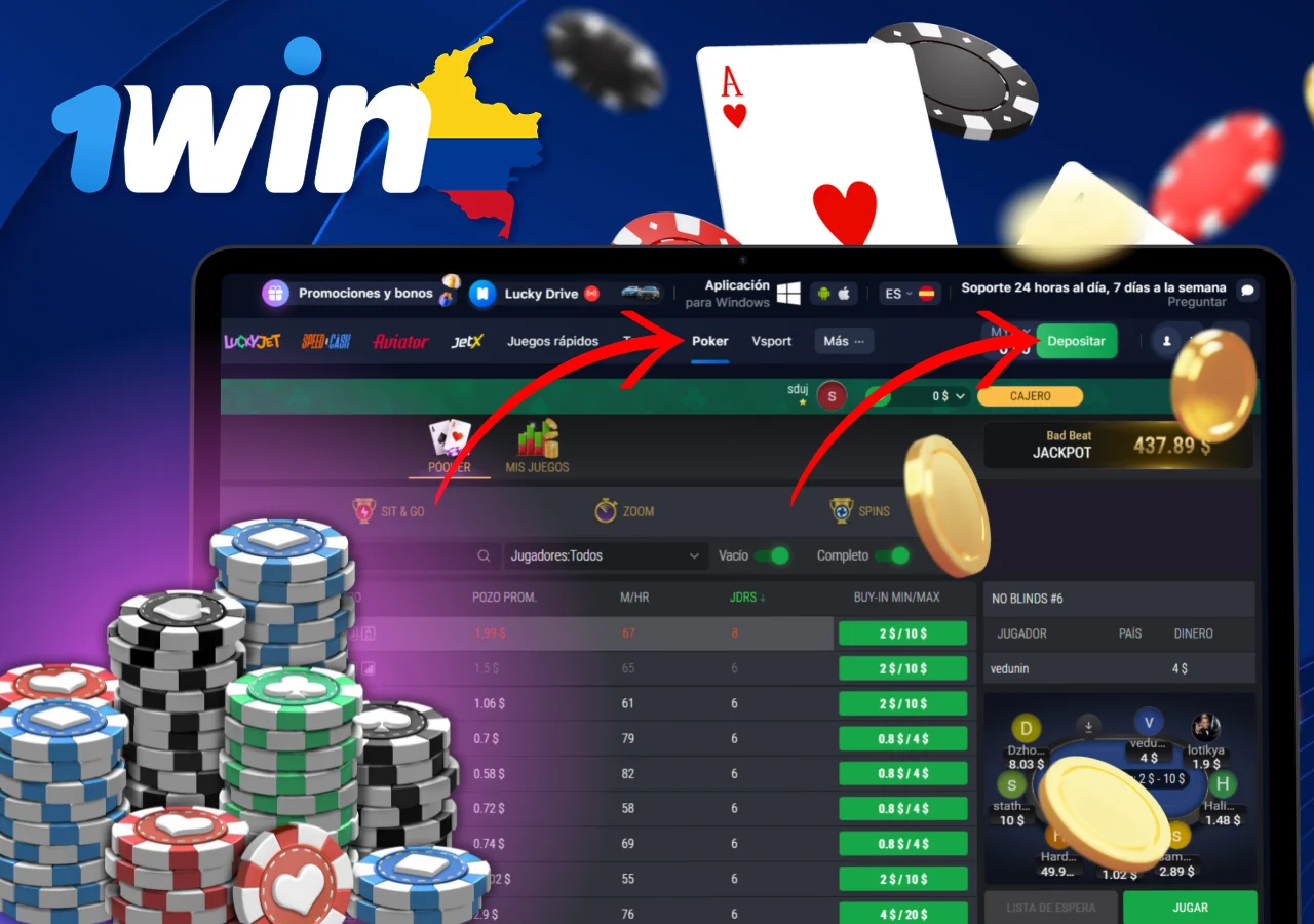 Disfruta de multiples titulos de poker en 1Win con bonos, opciones moviles y versiones de demostracion.