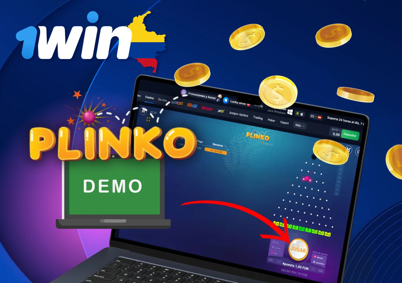 Juega la version demo de Plinko en 1Win sin arriesgar dinero.